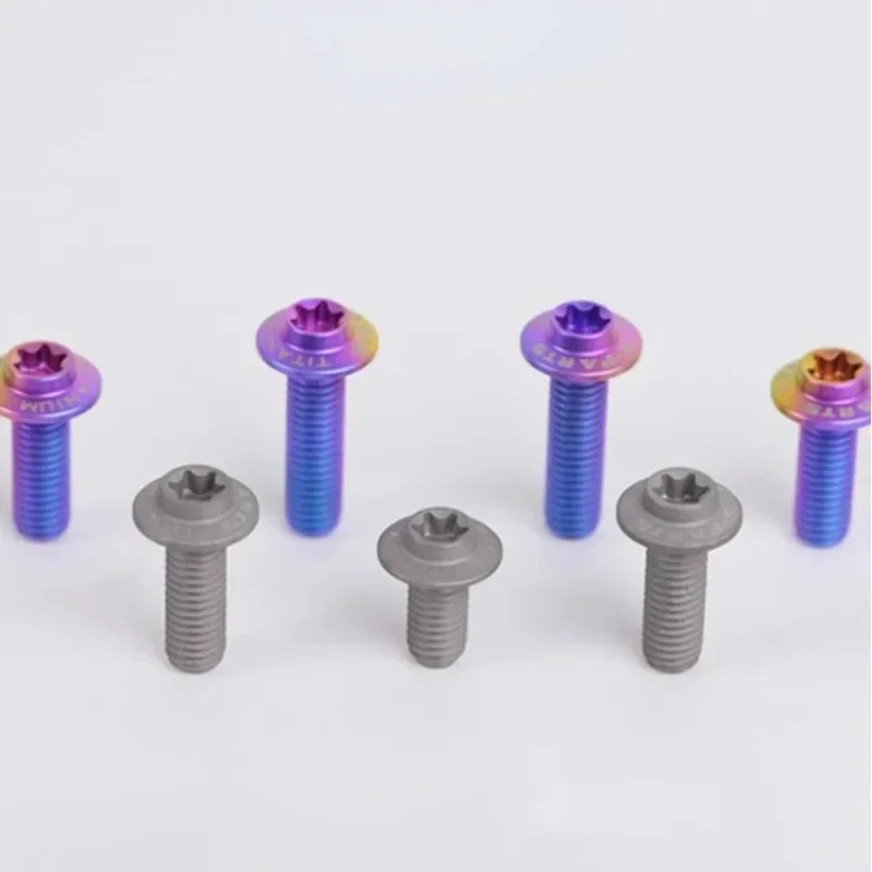 1pc Golden Blue Black Green Purple Candy M6 x 8-45mm GR5 Titanium Alloy A3 D15 Mushroom Head T30 Torx Screw Bolt Motorcycle DIY