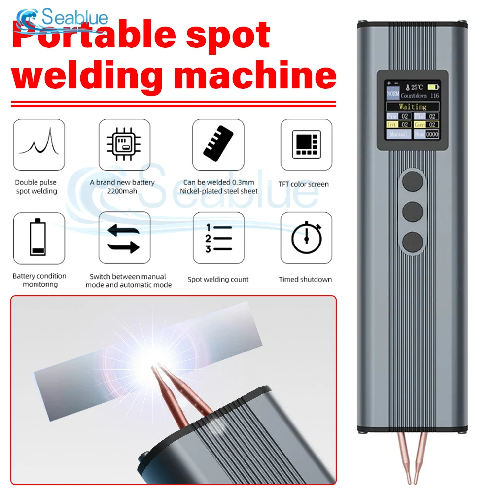 

Upgraded 11 Gears Battery Spot Welder Adjustable Mini Portable Handheld Digital Display Spot Welding Machine Automatic Manual