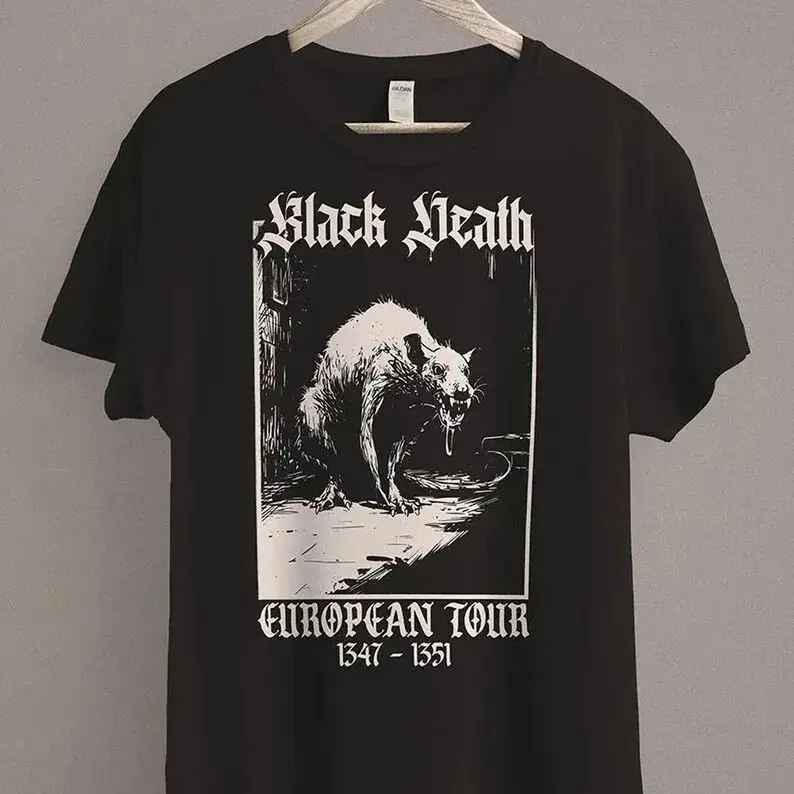 Medieval Rat Shirt Gothic Grunge Clothing Horror Goth Aesthetic History Dark Academia Top Black Death T-shirt Unisex