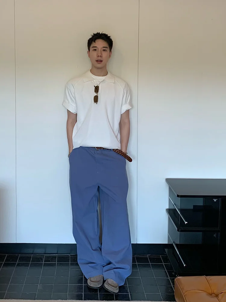 

R1DGE American Retro High Street Straight Leg Pants Men's Loose Casual Wide Leg Long Trousers Unisex Youth Fashion