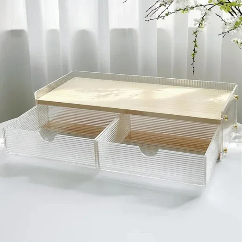 

Acrylic Storage Shelf, Cosmetics Organizer, DustProof Jewelry Box, Skincare Dressing Table Rack, Transparent Vanity Shelf