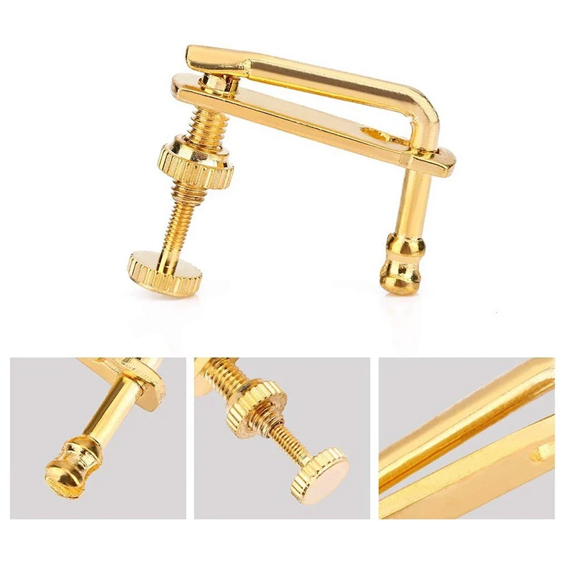 4Pcs Violin Fine Tuners Gold Violin Parts String Adjusters Replacement For 4/4 Violin