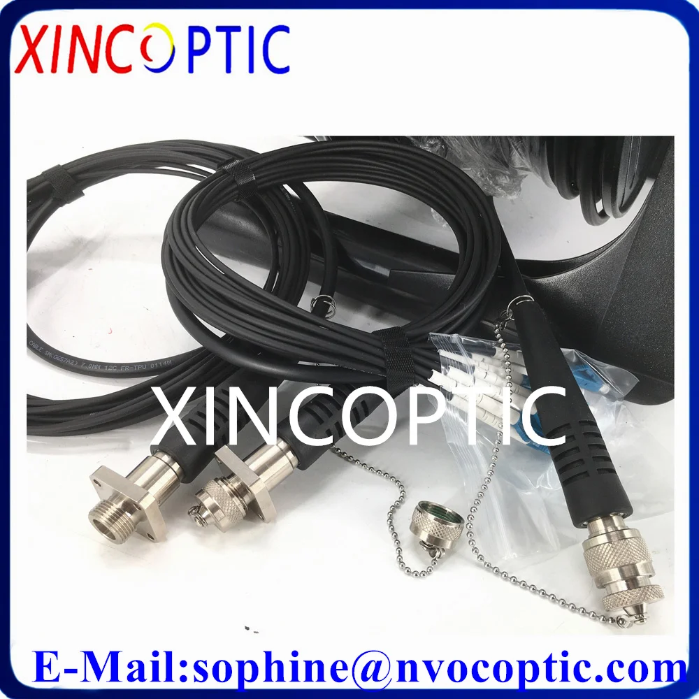 200M,SM,8C,G657A1,5.0mm TPU Armored Black Cable,8F ODCMPO Male Round Connector With PCD310 Roll and 2Pcs 8C ODC-MPO to LC Jumper