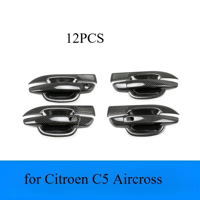 

ABS Chrome Door Handle Bowl Cover Trim for Citroen C5 Aircross – 4-Piece Exterior Door Handle Pocket Scratch Protector