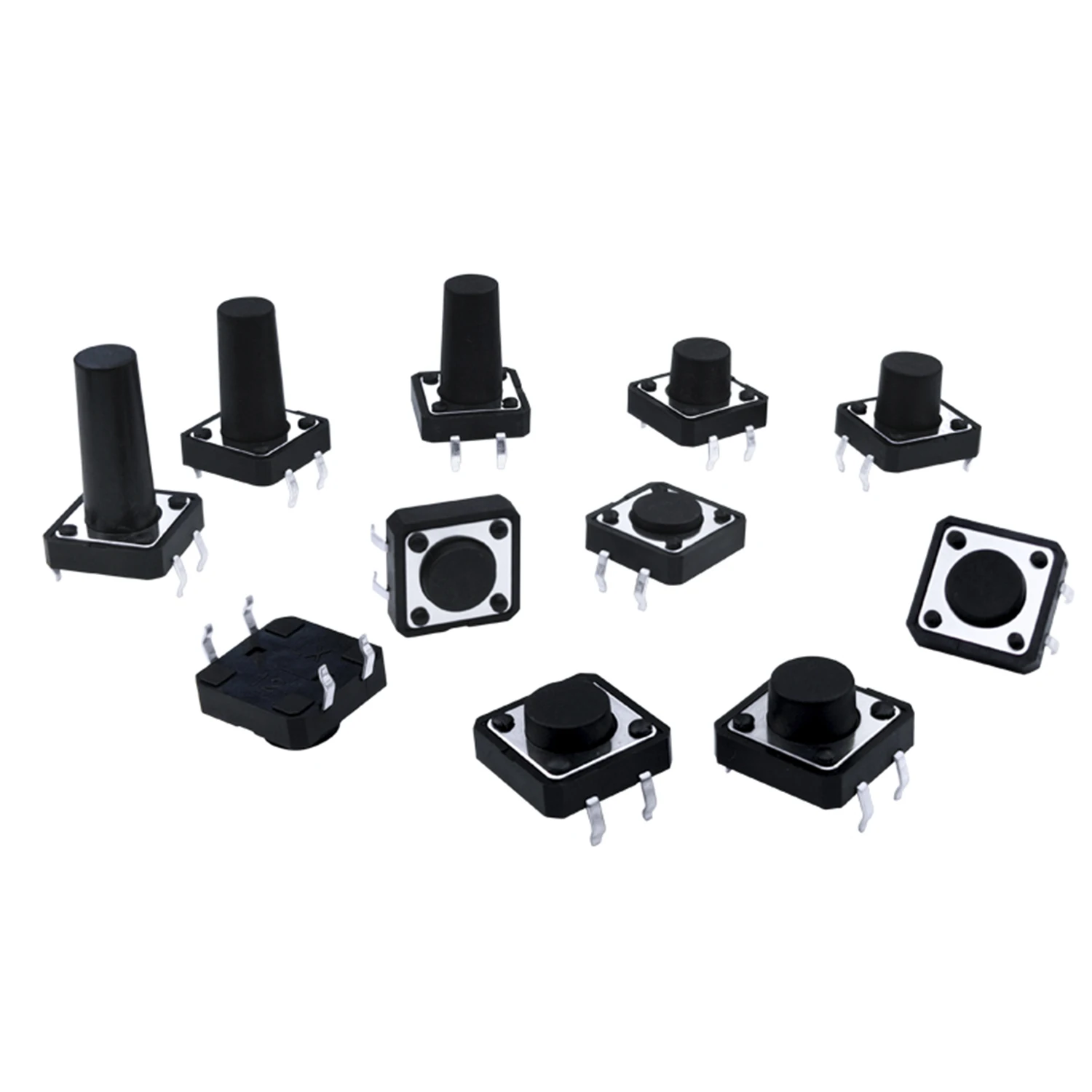 20PCS 12x12 12*12*4.3mm 5mm 4.5 6 7 8 9 9.2 10 11 11.5 4Pin Tactile Tact Push Button Micro Switch Self-reset DIP Switches