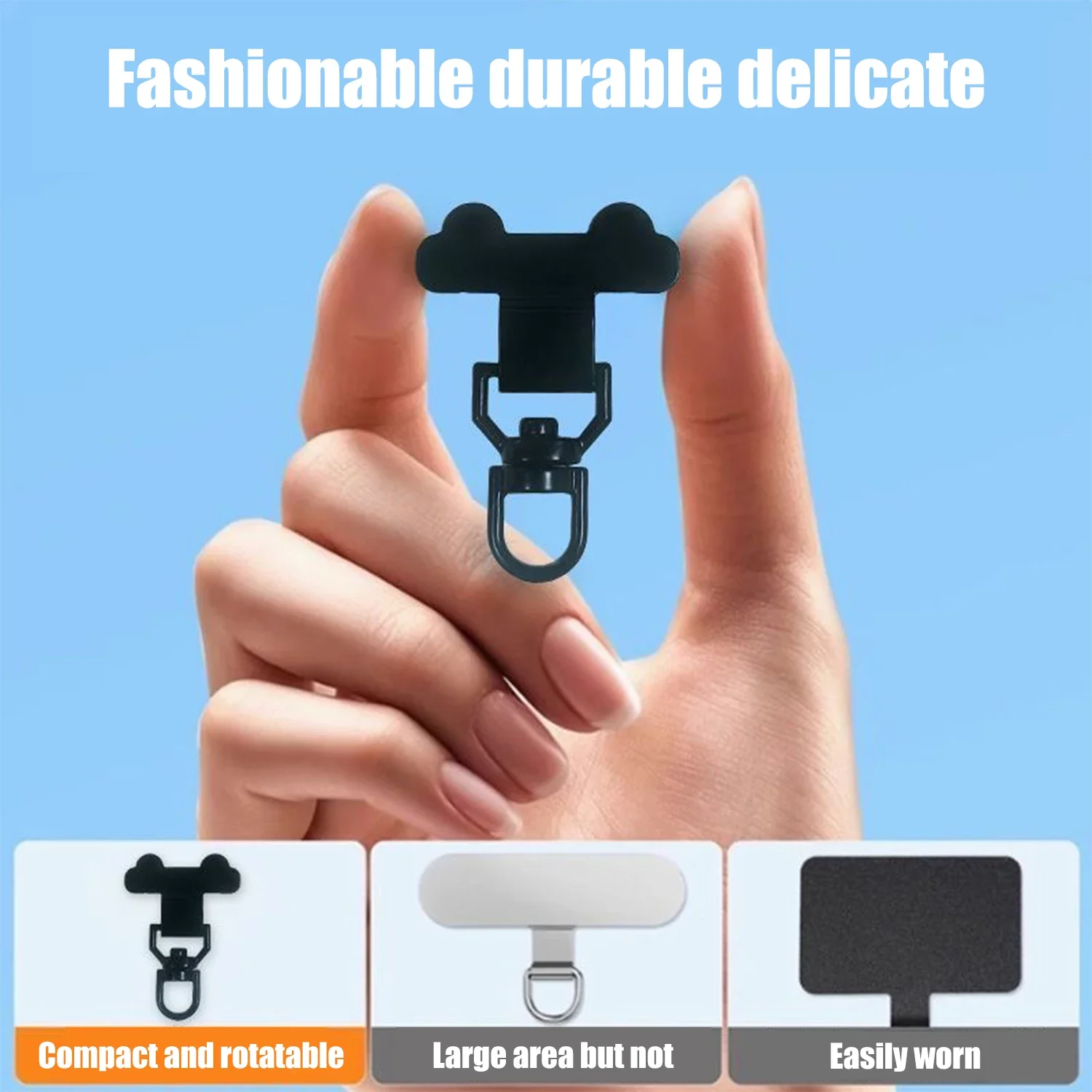 Mini 360° Rotation Metal Phone Tether Tab Upgrade Phone Lanyard Safety Connecter Piece Patch Cellphone Lanyard Patch Gasket Clip