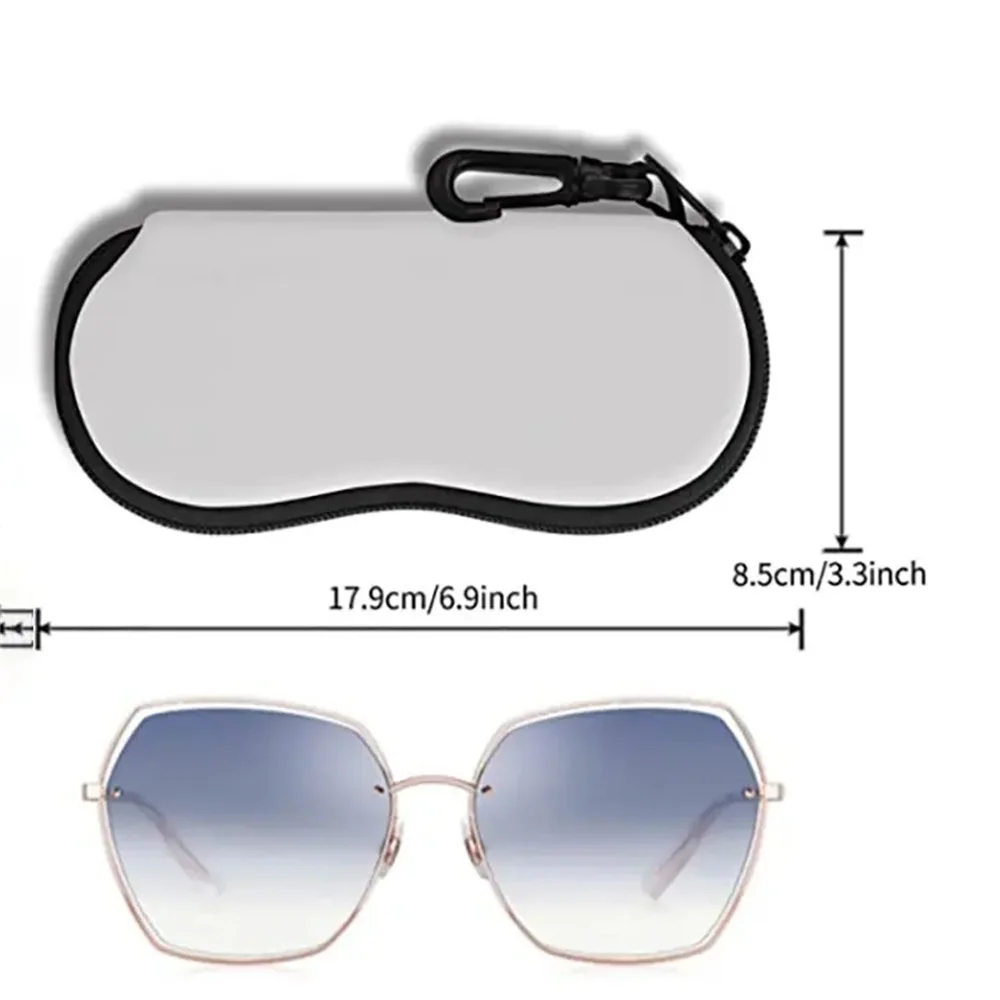 Estuche para gafas de neopreno con impresión en blanco por sublimación, transfer térmico, estuche para gafas de sol