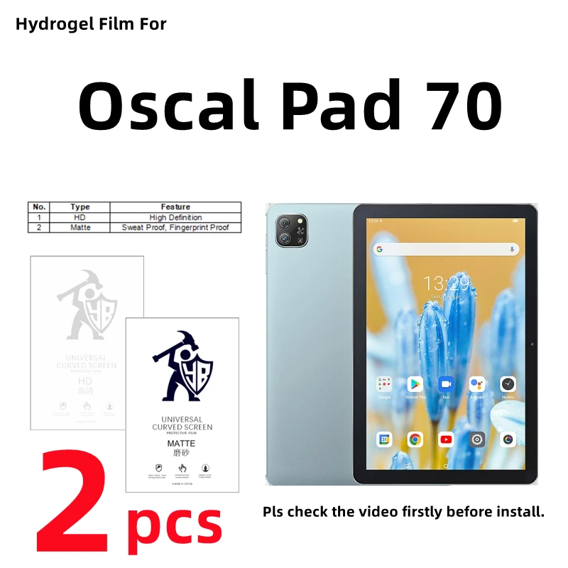 

2pcs HD Hydrogel Film For Oscal Pad 70 Matte Screen Protector For Oscal Pad 70 Clear/Frosted Protective Film