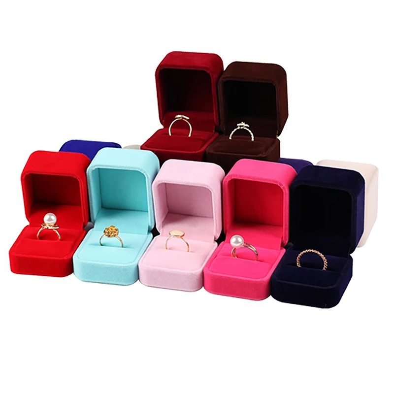 Heart Shape Ring Box Proposal Engagement Wedding Ring Storage Box Valentine'S Day Gift Packaging Display Flower Pattern Case