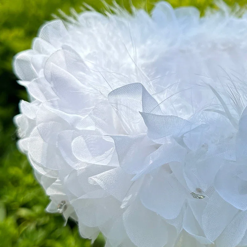 Keranjang bunga perempuan, 1 buah ukuran besar untuk pernikahan peri dekorasi berlian imitasi Lvory kelopak Confetti Permen perlengkapan pesta keranjang buah