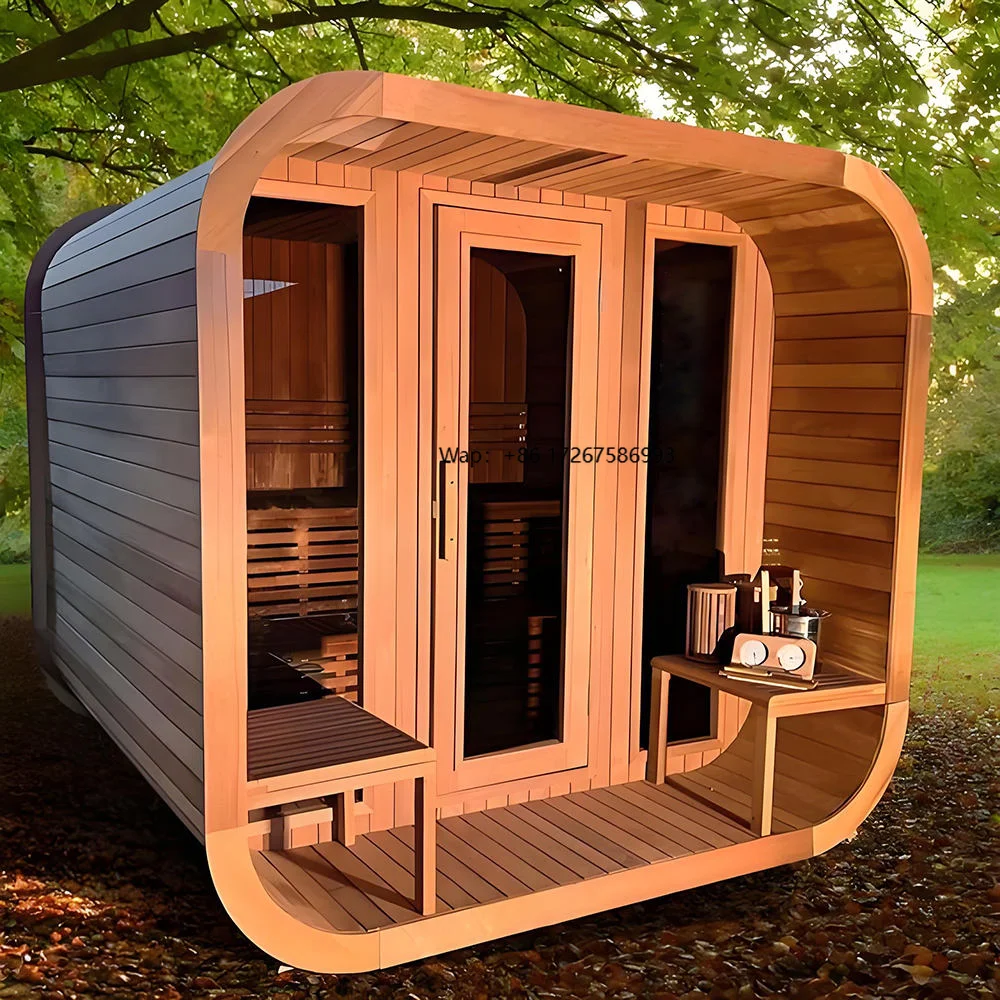 Factory Direct Sales High Quality Solid Wood Sauna Cubic Integrated Spa Bathtub at the Lowest Price Outdoor Relaxation Therapy