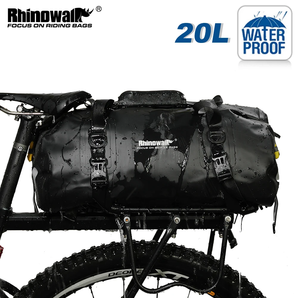 Rhinowalk Bicycle Pannier Bag 20L Big Capacity Waterproof Bag Bikepacking Rear Bag  Shoulder Bag Saddlebag gym bag accessories