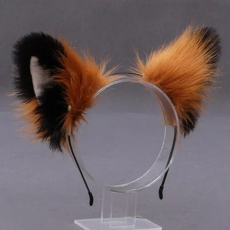 Diadema con orejas de gato para niña, banda para el pelo Kawaii Lolita, animación de Halloween, pelo artificial, accesorios para el cabello de Halloween