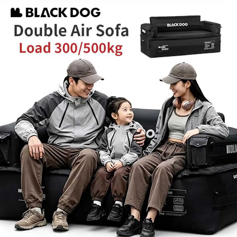 BLACKDOG Double Inflatable Sofa With Built-in Air Pump One-touch Inflation Deflation Detachable Thickened Camping Leisure Home