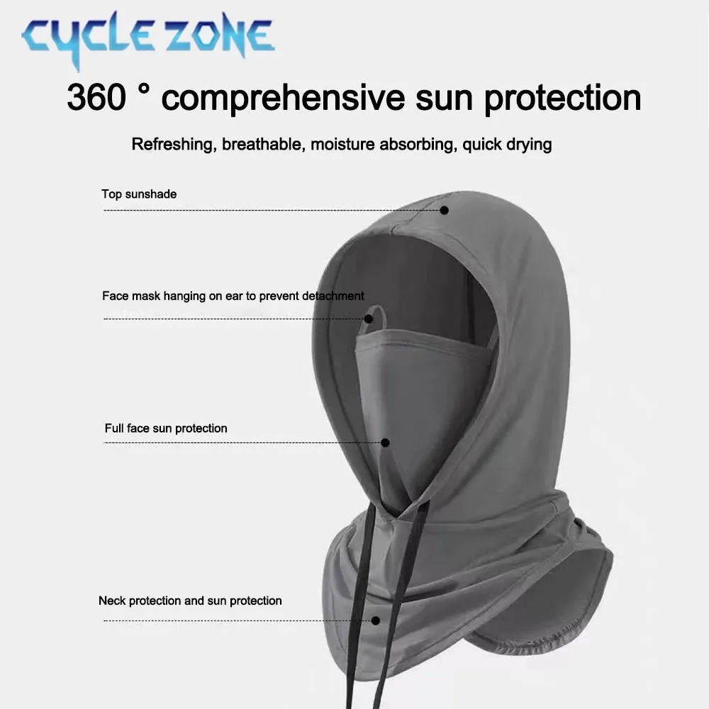 Unisex Full Face Mask Sun Protection Windproof Hat Motorcycle Riding Sports Cap Neck Protect Outdoor Sunscreen Breathable Mask