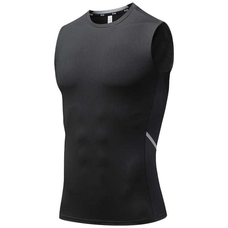 

Running Compression Tank Fitness Training Sport Quick Dry Workout Bodybuilding Singlets Breathable Round Neck Sleeveless Vest
