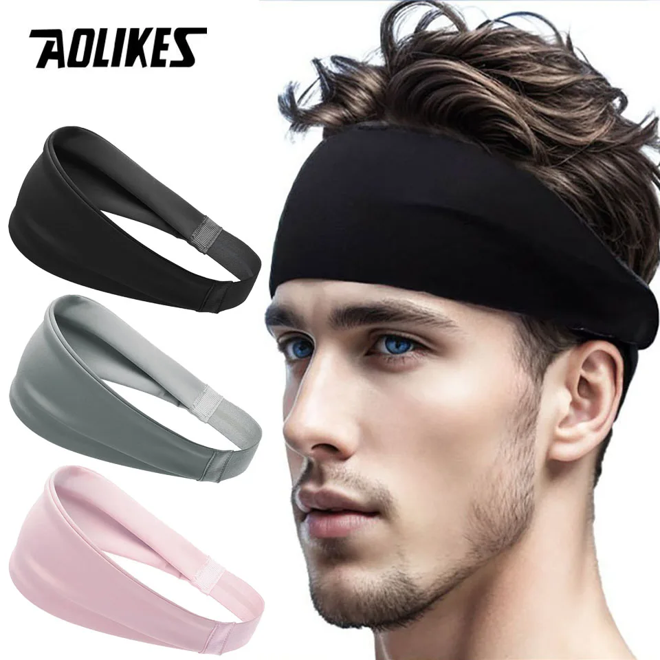 AOLIKES عصابات رأس رياضية للرجال والنساء 1 قطعة عدم الانزلاق الرطوبة فتل تجريب العصابة اللياقة البدنية الجري الدراجات اليوغا هيرباند #1
