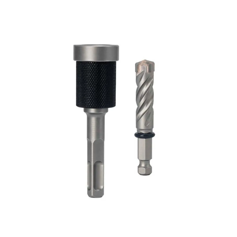 Square Shank Hammer Drill Bit for Cement Walls Featuring Split Assembly Design and Cross-Shaped Anchor Bolt Tip
