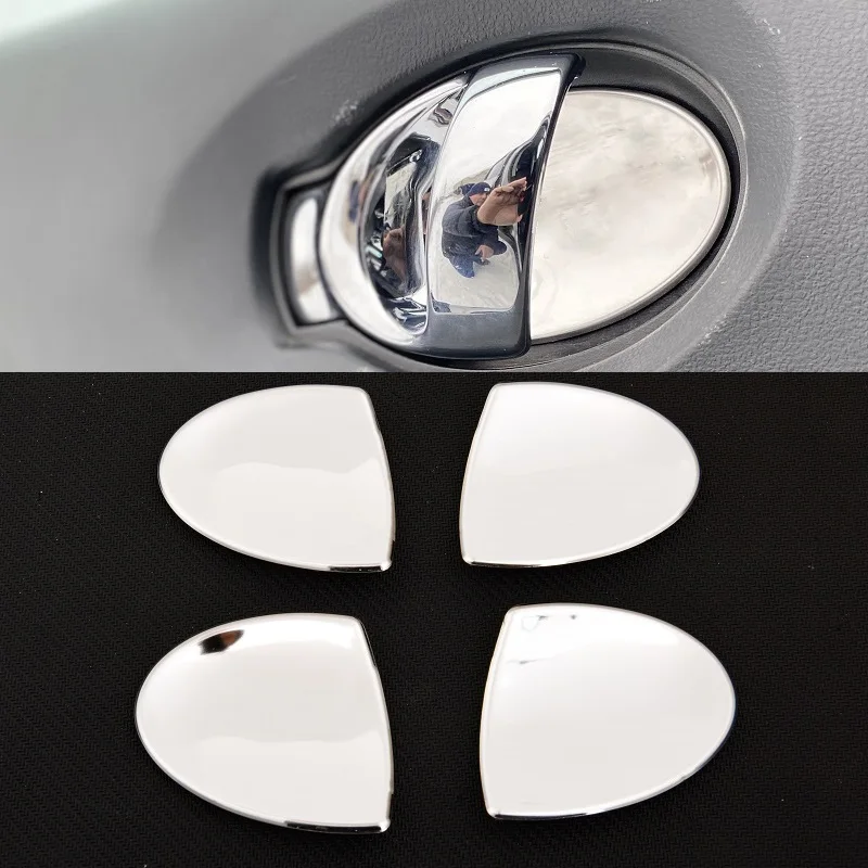 4pcs Stainless Steel Interior Inner Door Handle Bowl Cover For Nissan Juke F15 2010-2017 model year and March Micra K13 Cube Z12