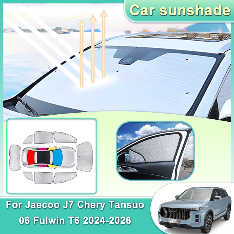 

Car Sunshade For Jaecoo J7 Chery Fulwin T6 Tansuo 06 2023-2026 Visor Side Window Sunscreen Shade Protection Anti-UV Accessories