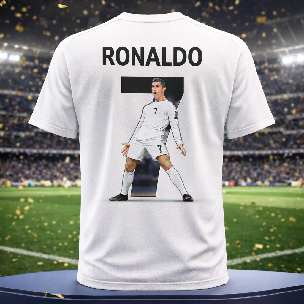 The Ronaldo Summer 3D Printed Family Wear Football Jersey T-shirt Is Moisture-wicking Breathable and Suitable for Hot Weather