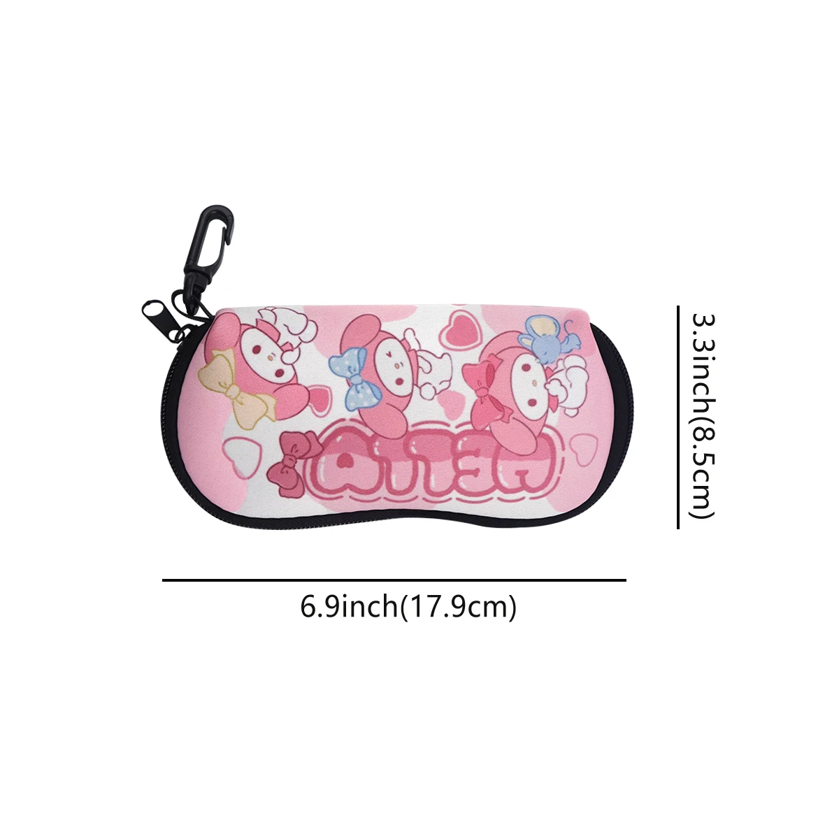 Kawaii Pink Rabbit Glasses Box Sunglasses Box Glasses Soft Cloth Bags Cartoon Zipper Eyewear Case Eyewear Carry Bag Glasses Case