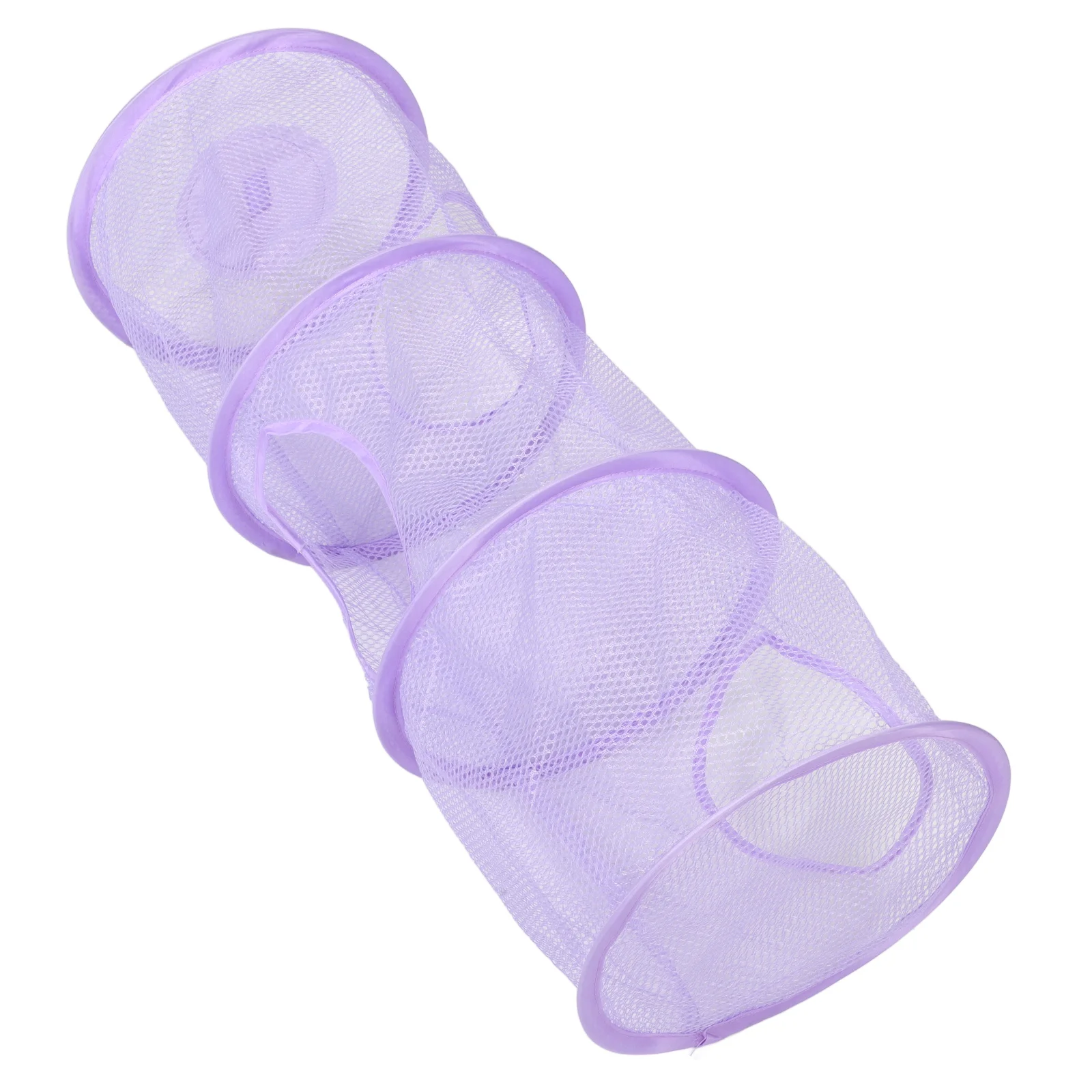 

Hanging Storage Organizer 3-Tier Foldable Mesh Bag For Clothes Shoes Laundry Tidy Solution Travel Storage Net Purple