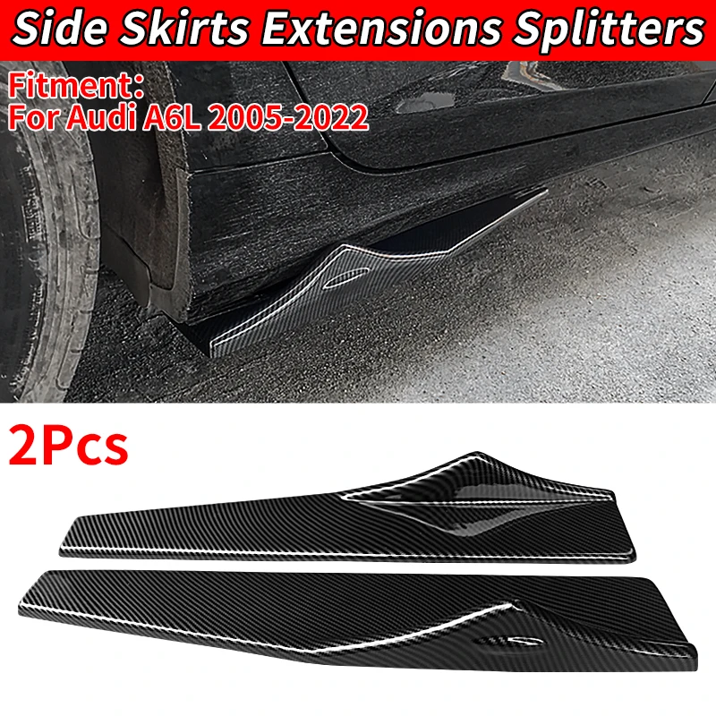 

For 2005-2022 AUDI A6 Car Accessories 58CM Side Skirts Bumper Spoiler Protective Panels Anti-crash Diffuser Lip Protector ABS