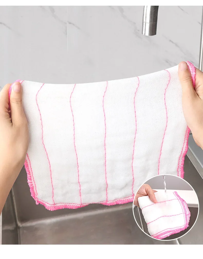 5/10PCS Cotton Yarn Dishwashing Cloth, Kitchen Cloth, Dishwashing Cloth, Household Absorbent, Non Greasy Pure Cotton Cloth