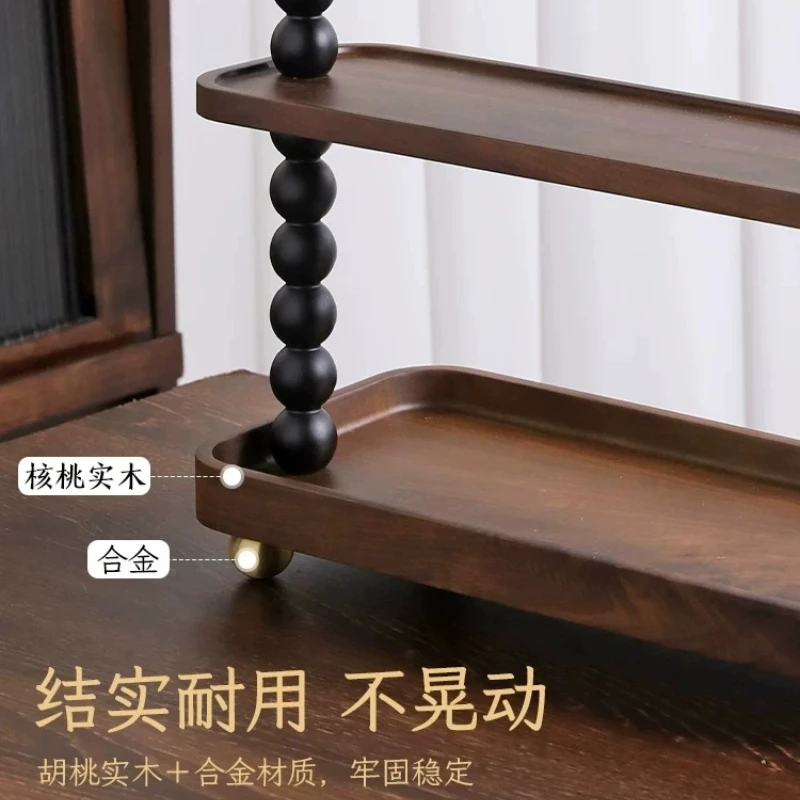 Medieval Style Luxury Wooden Kitchen Items Organizer, Cosmetic & Perfume Display Stand for Tea Cups & Coffee Mugs Storage Rack