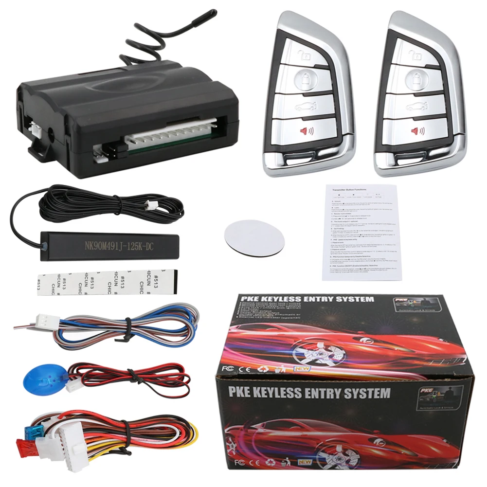 Pke Auto Keyless Entry Startsysteem Auto Anti-Diefstal Alarm Afstandsbediening Motor Starter Centrale Vergrendeling Kit Afstandsbediening Start Motor Ontsteking Kit