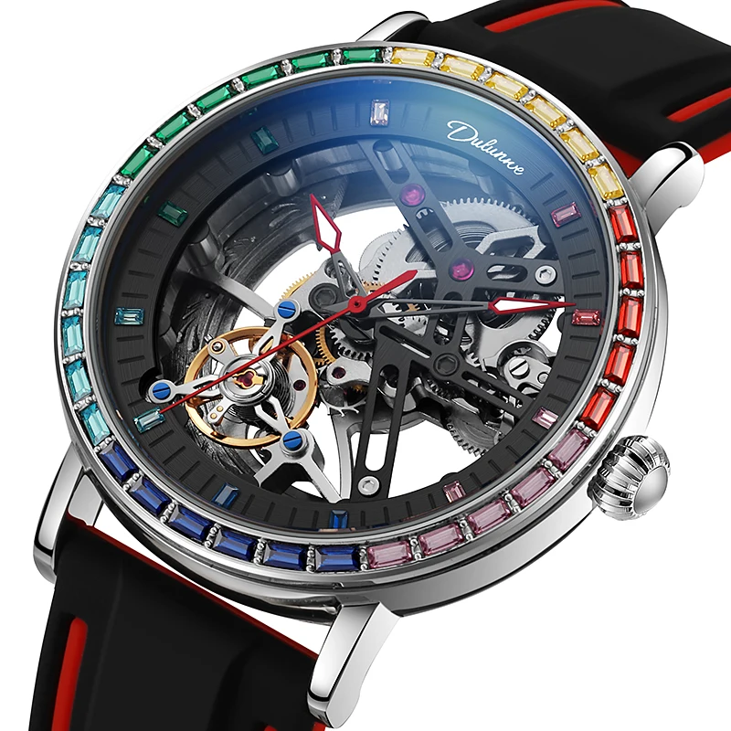 fashion-skeleton-automatic-watch-for-men-rainbow-crystal-bezel-skeleton-dial-silicone-rubber-strap-hip‑hop-wrist-watch