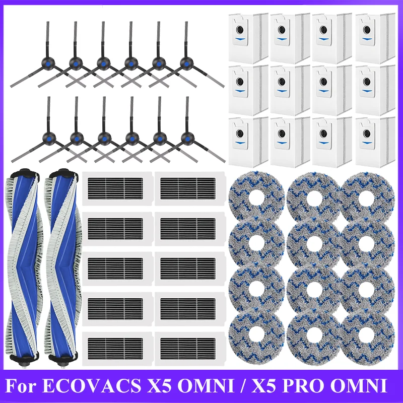 1pcMain Side Brush Filter Mop Cloth For ECOVACS DEEBOOT X5 OMNI / X5 PRO OMNI Robot Vacuum Cleaner Replacement Parts Accessories