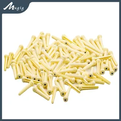 100PCS Acoustic Folk Guitar Pins Guitarra Bridge Fitting Pin Classic Guitar Parts Accessories ABS Dot Inlay Bridges Replacment