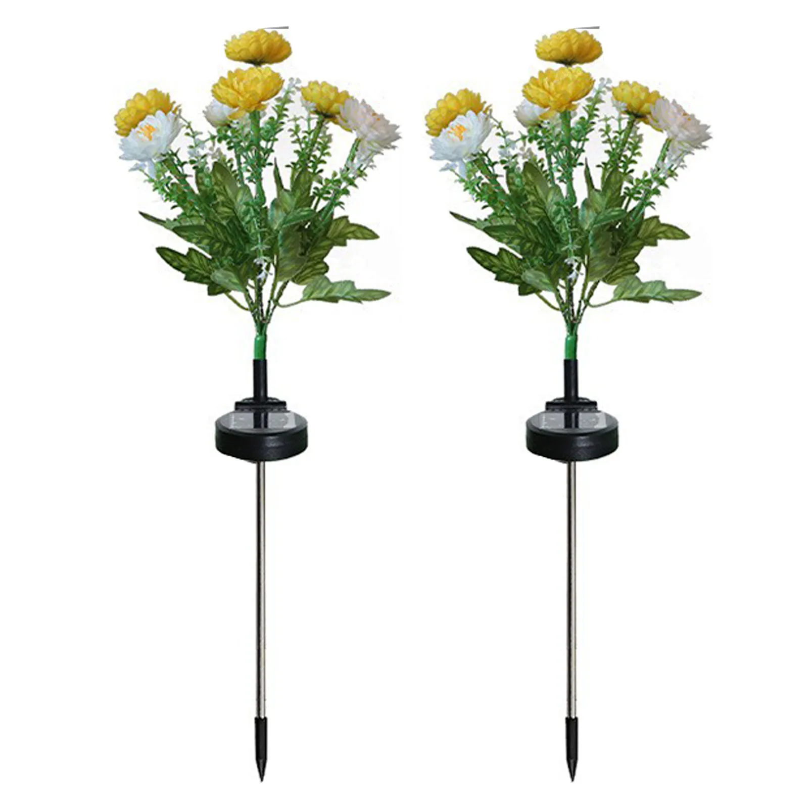 2x Solar Flowers For Outside Add Charming To Outdoor Decor Waterproof Outdoor Garden Light