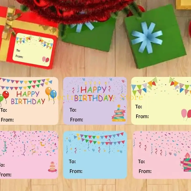 300Pcs Adhesive Wrapping Label 50x38mm Birthday Name Sticker for Scrapbooking Envelopes Candy Bag Wrapping Decoration HU8D