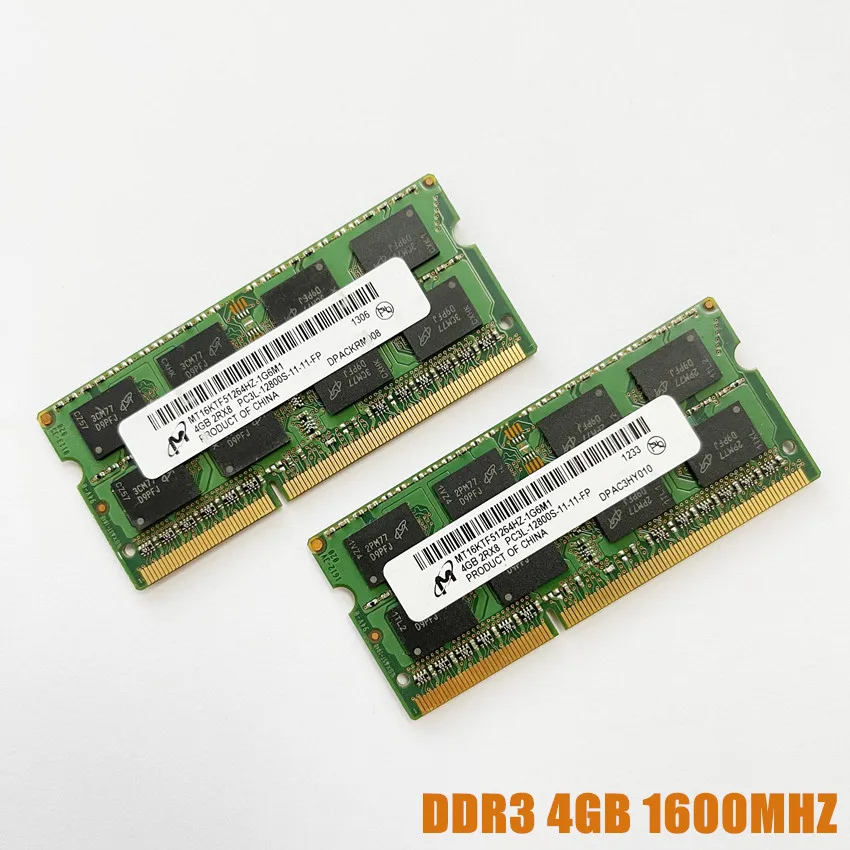 Micron 4GB 1Rx8 2RX8 PC3L 12800S DDR3 1600Mhz 4G Laptop Memory Notebook Module SODIMM RAM