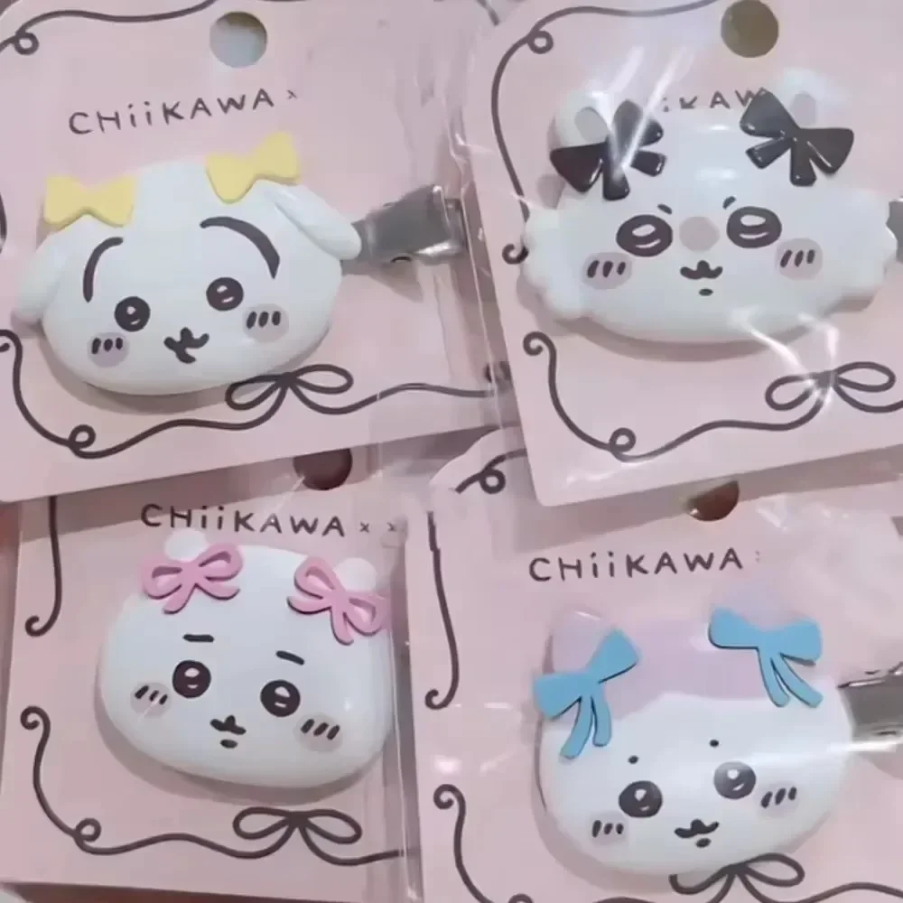 IN stock Chiikawa Resin Bow Hair Clip, Cute Cartoon Side Bang Duckbill Barrettes, Lovely Hair Accessories for Girls Daily Wear