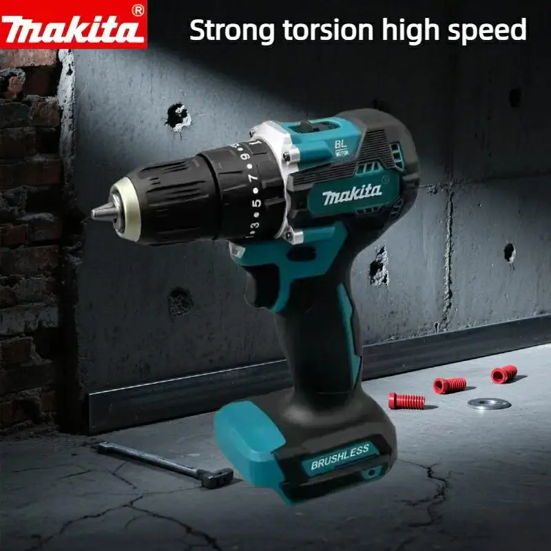Makita 18V Brushless Cordless Drill DDF487 - Compact Electric Drill Driver with 20 Torque Settings for Wood & Metal（bare tool）