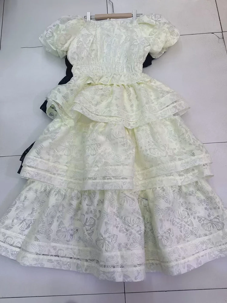 Retro polka dot print esticado-cintura camisa curta conjunto de duas peças para o verão 2025 roupas femininas + multi-camadas saia solta conjunto
