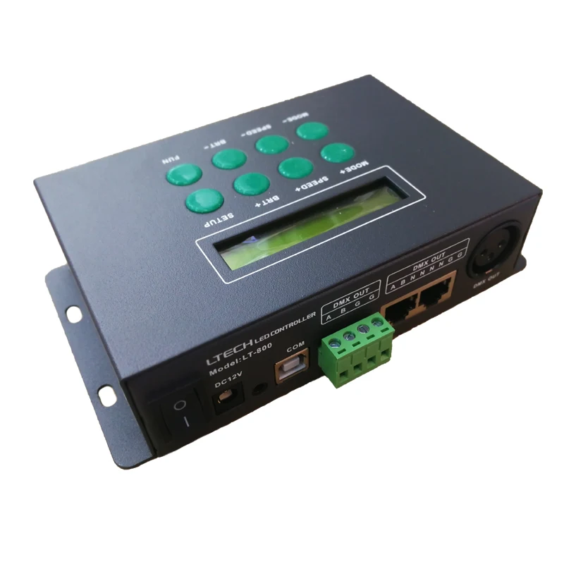 LTECH New Led DMX Master Controller 580 Mode RF Remote RGB Strip Control 250Kbps DMX512 Channel 170 Pixels LCD Screen LT-800