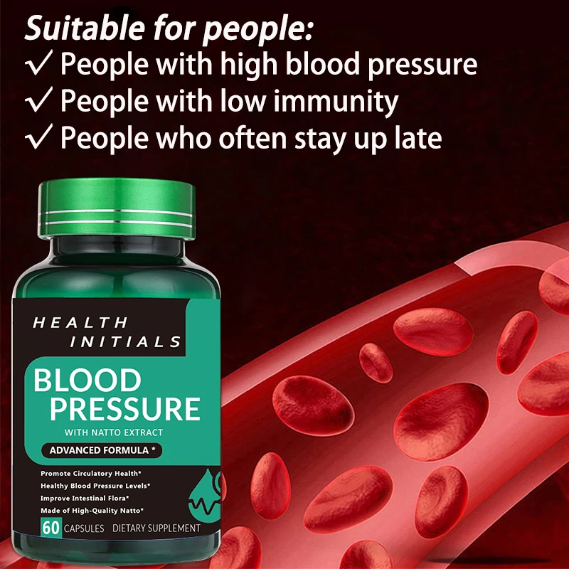 Nattokinase Capsules Blood Vessel Clean Dissolve Blood Clots Lowering Pressure Prevent Arteriosclerosis Improve Vascular Health