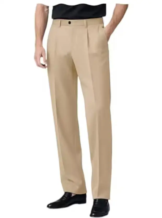 

Men's Dress Pants Premium Chinos Business Pleated Wide-Leg Versatile Formal Casual Trousers Daily Office Banquet Wedding Summer