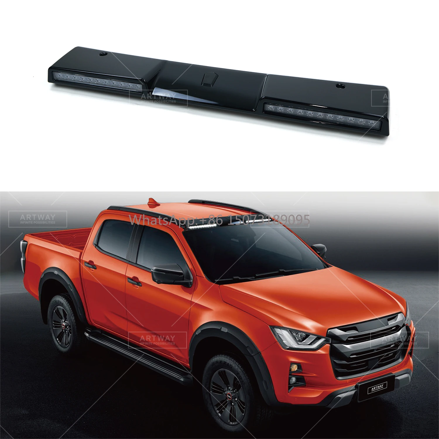 

Комплект кузова автомобиля, внешние аксессуары, 4-светодиодный передний верхний спойлер на крышу для Isuzu D-Max, детали кузова