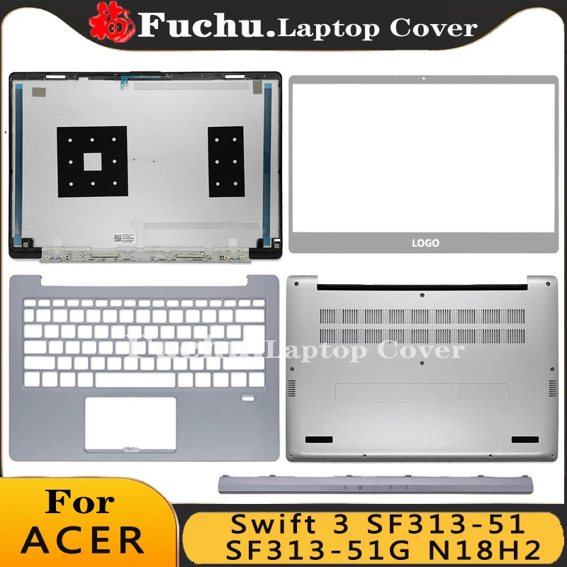 portatil para acer swift sf31351 sf313 51g tampa traseira lcd moldura frontal palmrest inferior parte superior traseira prata novo case do 01