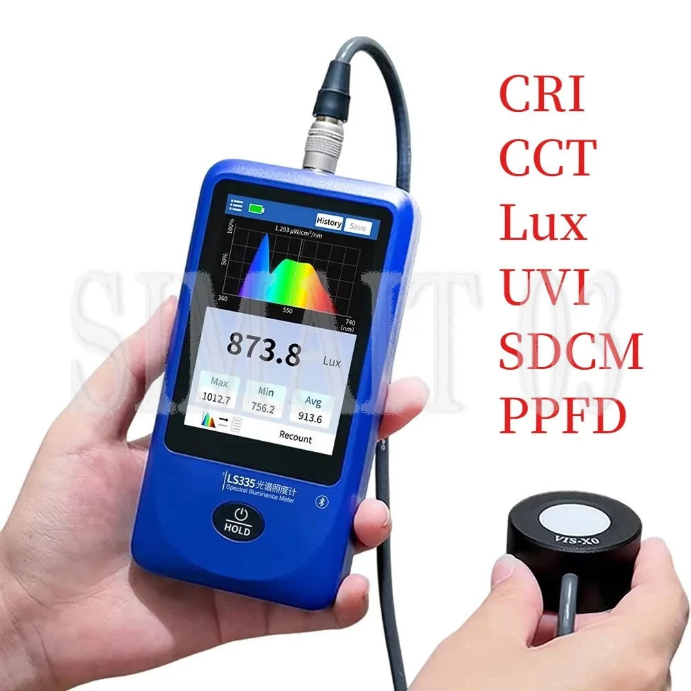 LS335 Touch Screen Spectral Illuminance Meter Handheld High Precision Spectrometer for Home Use Color Tester Light Measurement