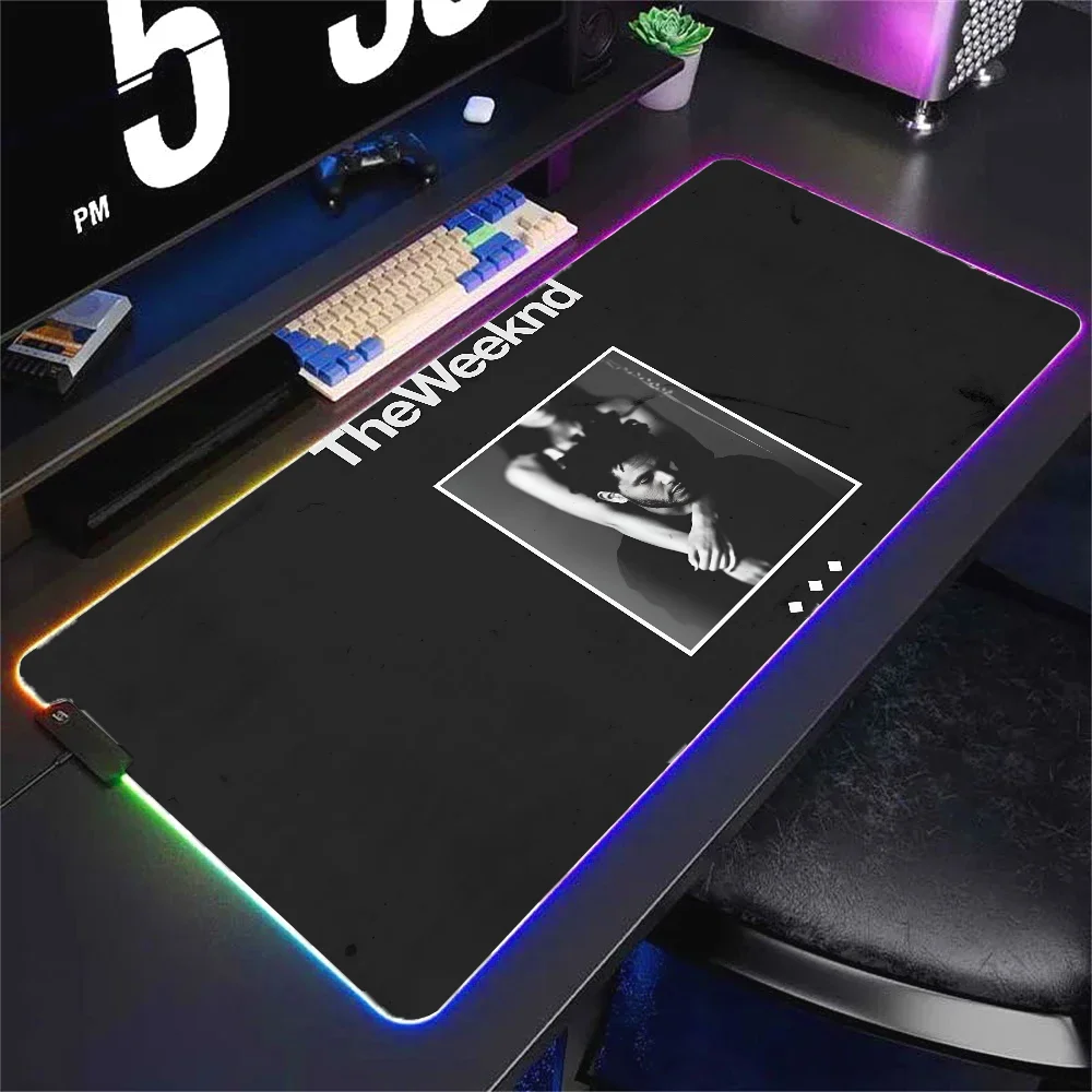 Rapper The Weeknd  Mousepad XXL RGB Gaming Mouse Pads HD Black Gamer Accessories Large LED