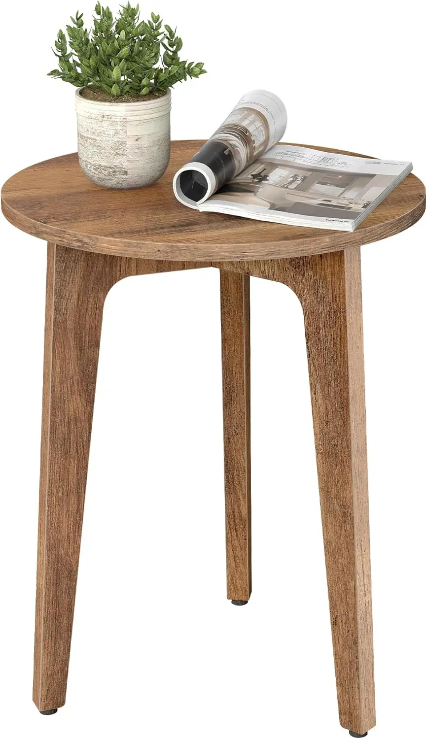 

MAEZO Collection - Small Side Table, Round End Table, Nightstand with Tapered Legs, Curved Transitions, for Small Spaces