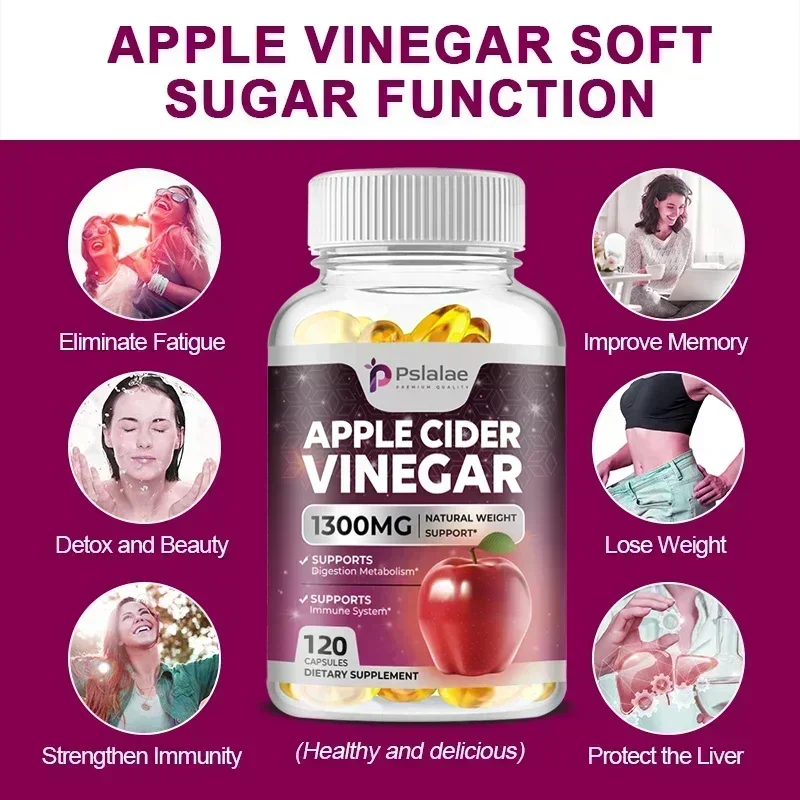 Apple Cider Vinegar - Fat Burner, Natural Detox and Cleanse, Energy Support Supplement