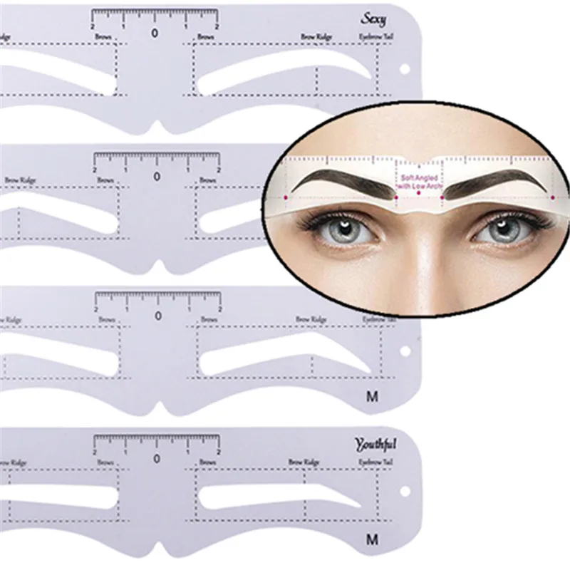 6PCS Eyebrow Stencil Set Reusable DIY Eye Brow Drawing Guide Grooming Template Card For Easy Makeup Tool EyeBrows Stamp Cosmetic